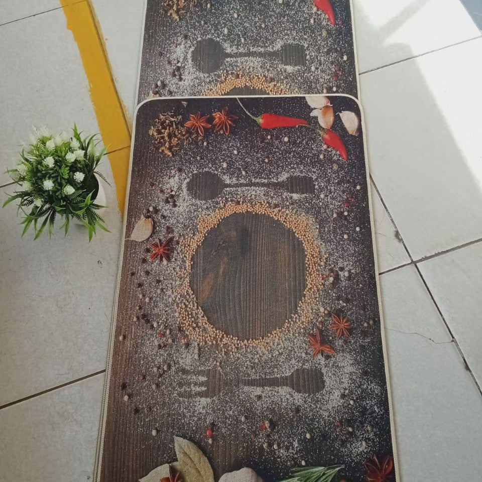 Tapis de cuisine avec fond en caoutchouc antidérapant