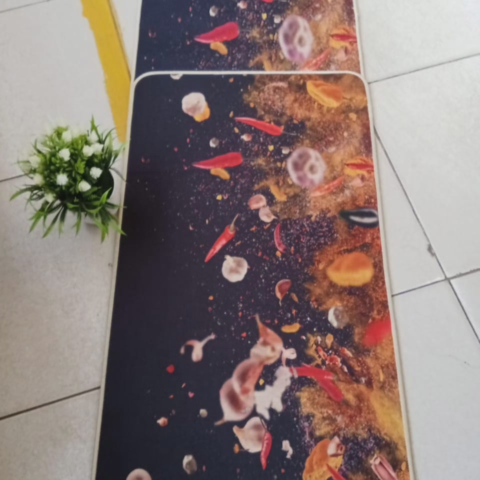 Tapis de cuisine avec fond en caoutchouc antidérapant