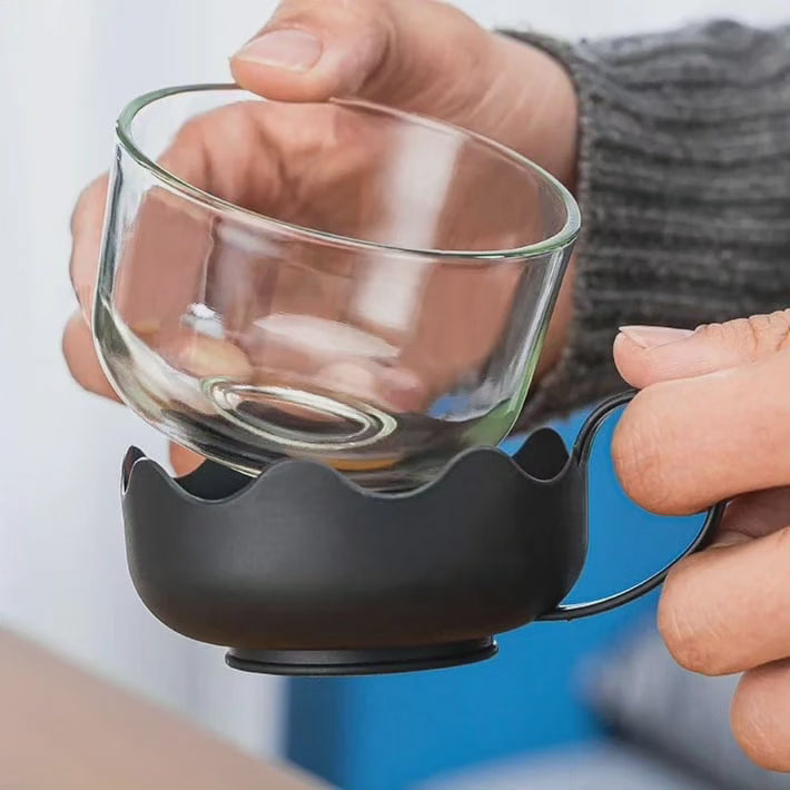 Set de thé infuseur en verre transparent résistant à la chaleur de 5 pièces