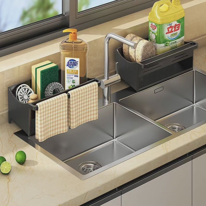 Étagère de rangement pour évier avec drainage automatique