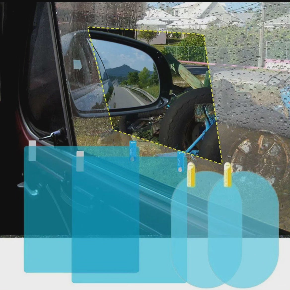4pcs Film Protecteur de Fenêtre Anti Pluie pour Voiture