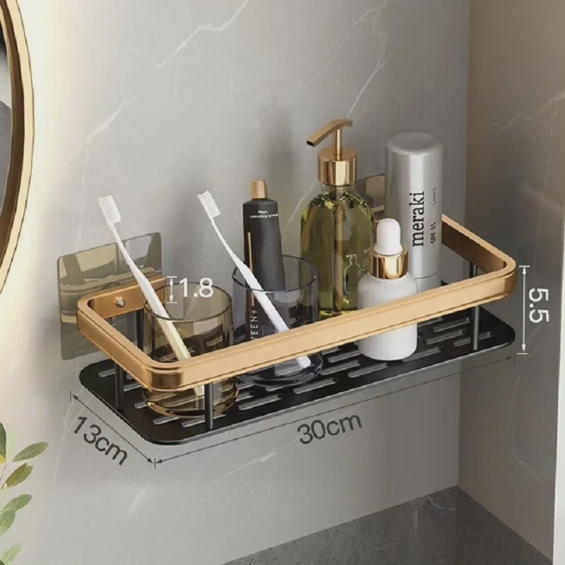 Organisateur de salle de bain rectangulaire en alliage d'aluminium