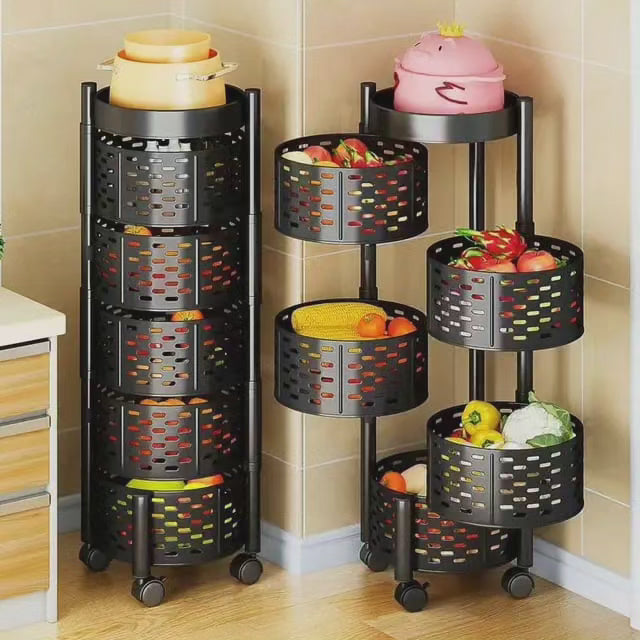 Étagère de rangement ronde à 5 niveaux robuste