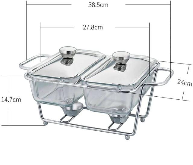 2Pc Plat de service rectangulaire