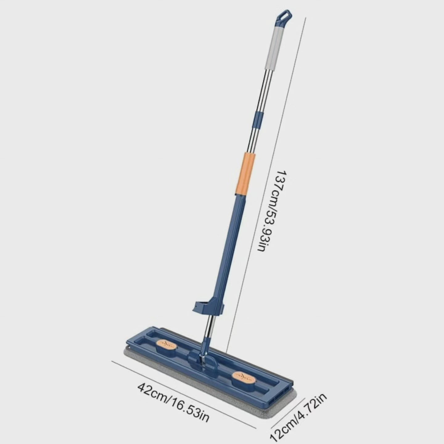 2 en 1 Mop à plat rotatif 360° avec tampons de rechange supplémentaires