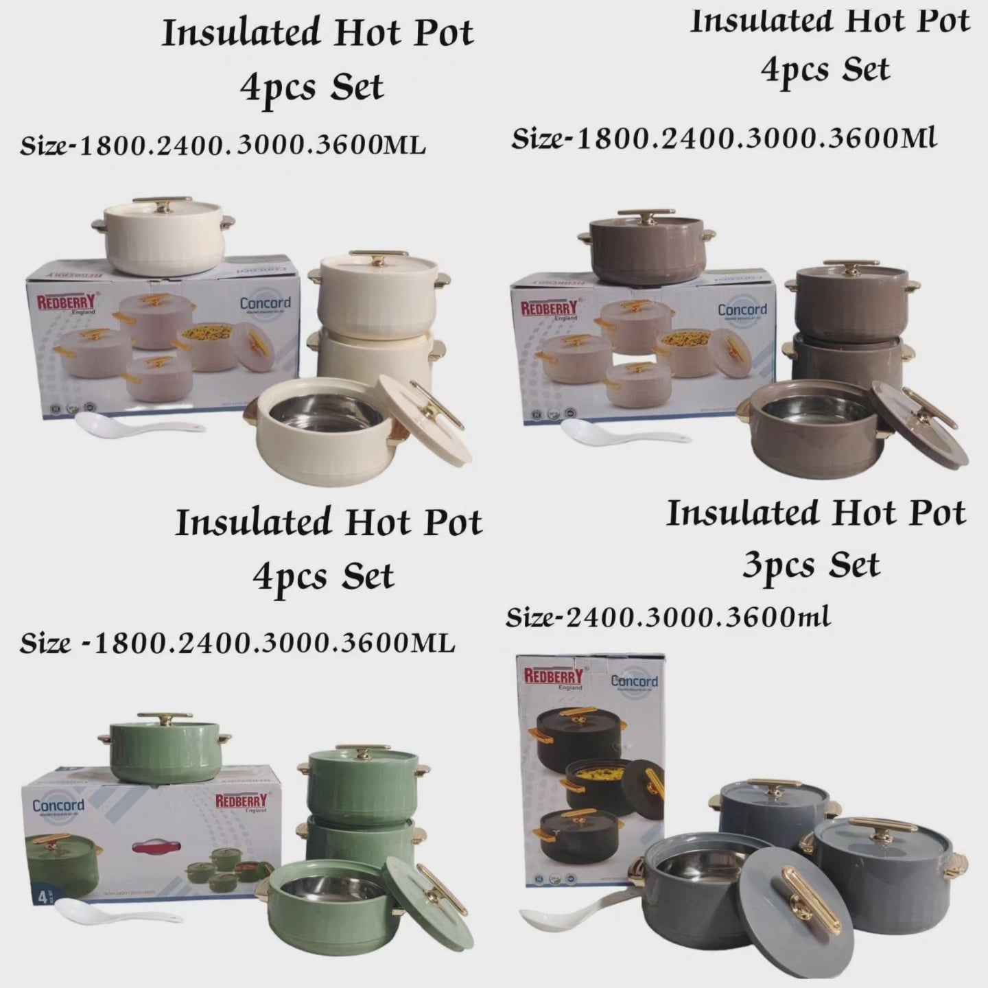 4Pc Pots chauds isolés Concord