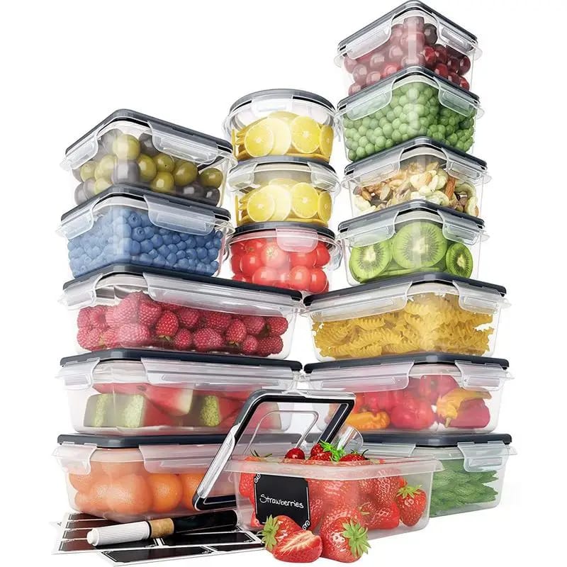 16pcs récipients en plastique hermétiques sans BPA