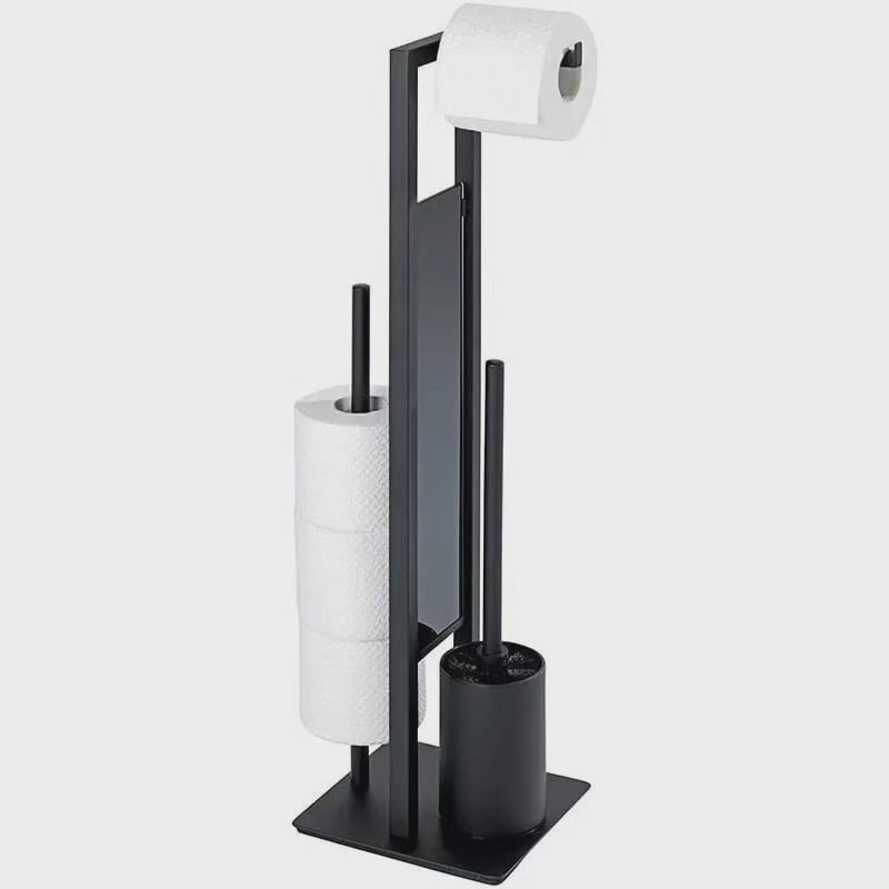 Porte-tissu métallique avec brosse de toilette BlackNov