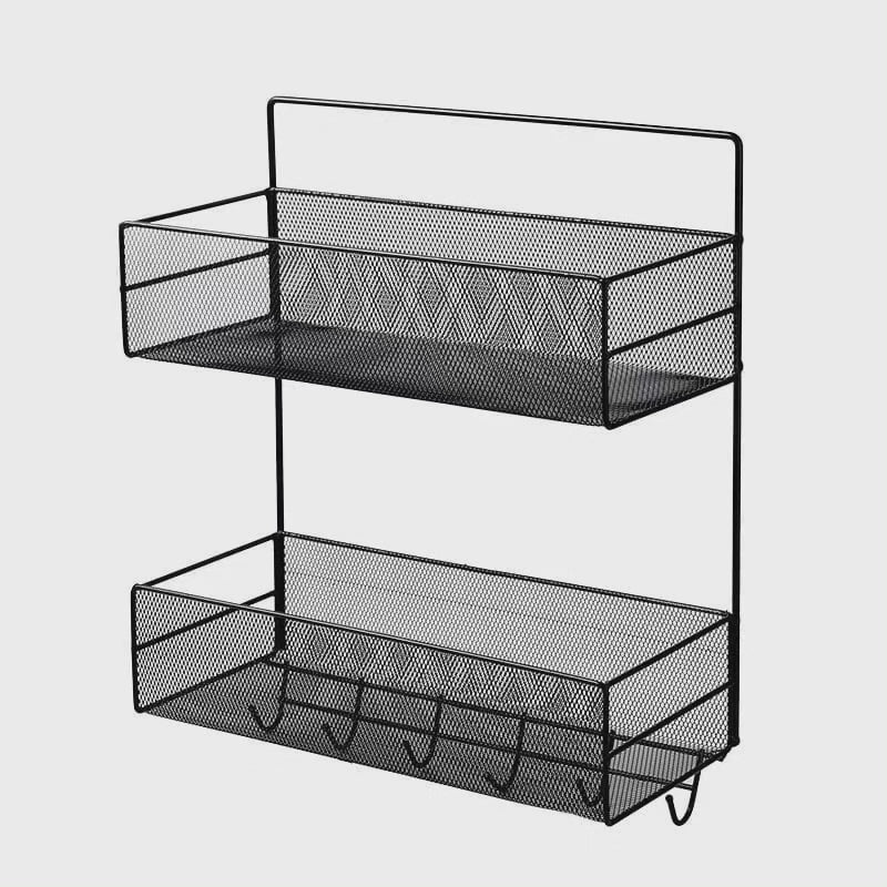 2 Couches Étagère de Salle de Bain en Maille