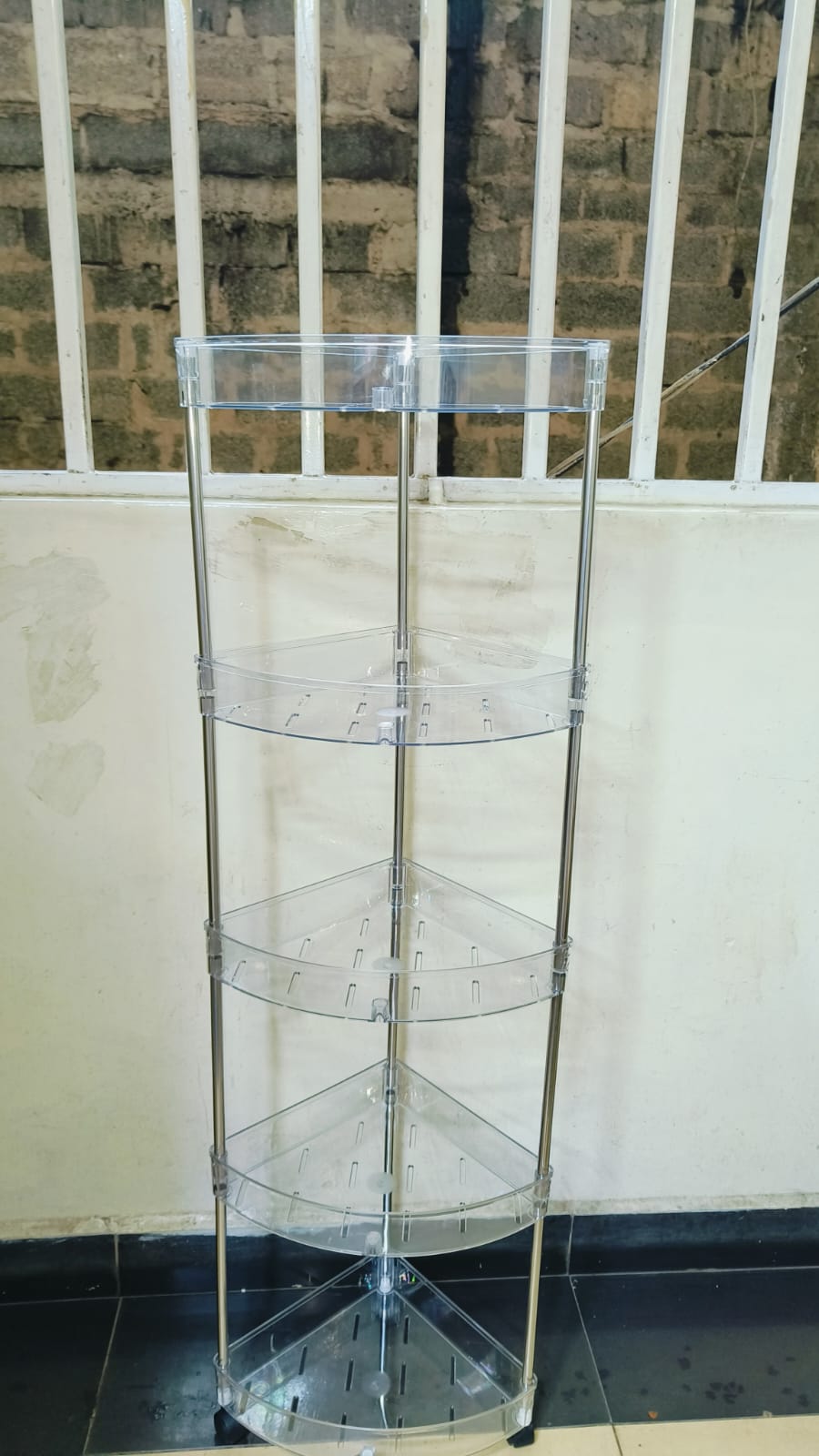 Organisateur d'angle 5 niveaux en acrylique couleur transparente