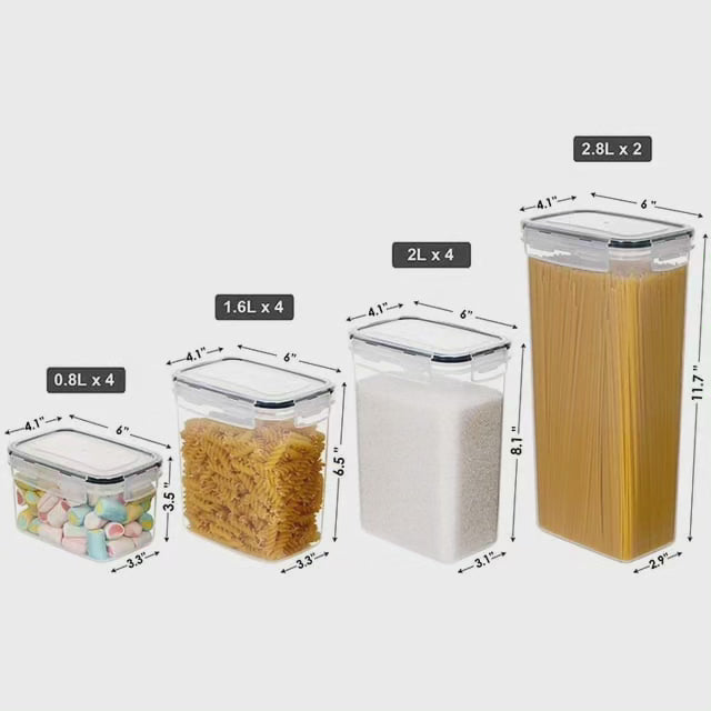 14 pièces récipients en plastique hermétiques sans BPA
