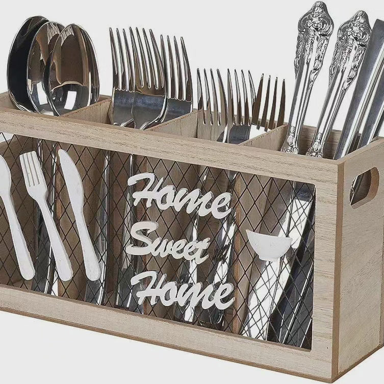 Porte-ustensiles de cuisine en bois Couvert