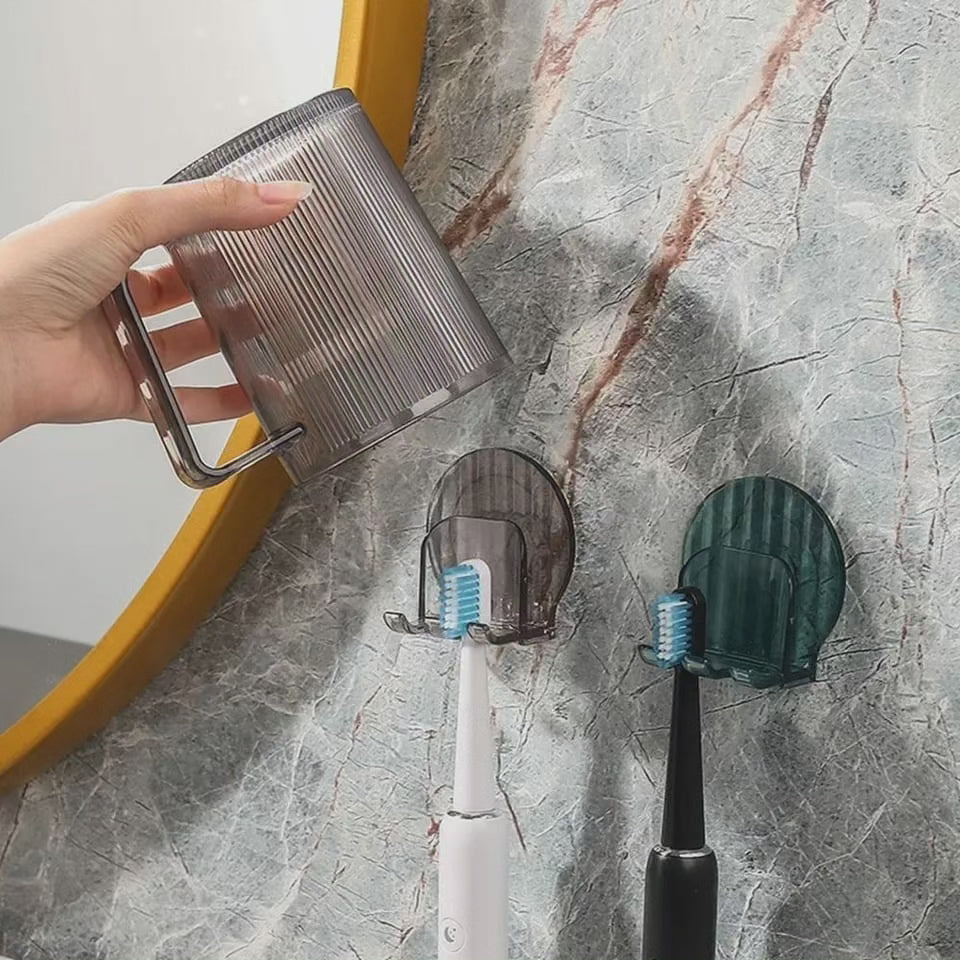 Porte-brosse à dents en acrylique mural