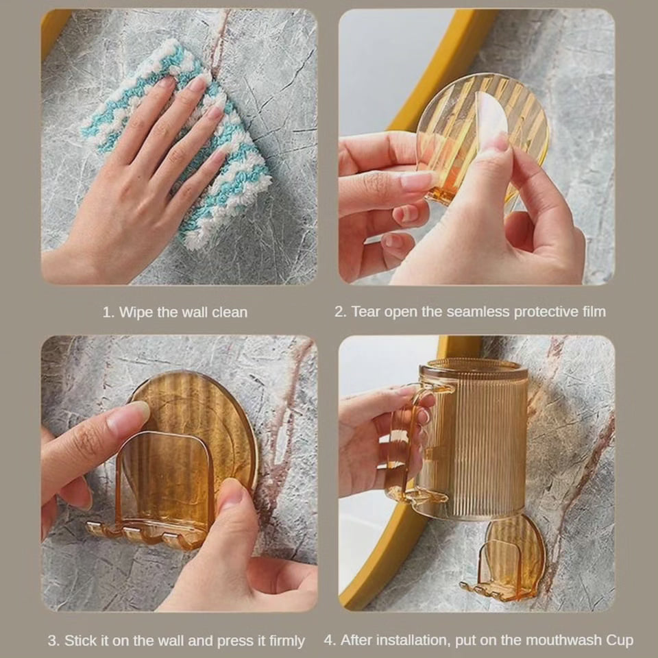Porte-brosse à dents en acrylique mural