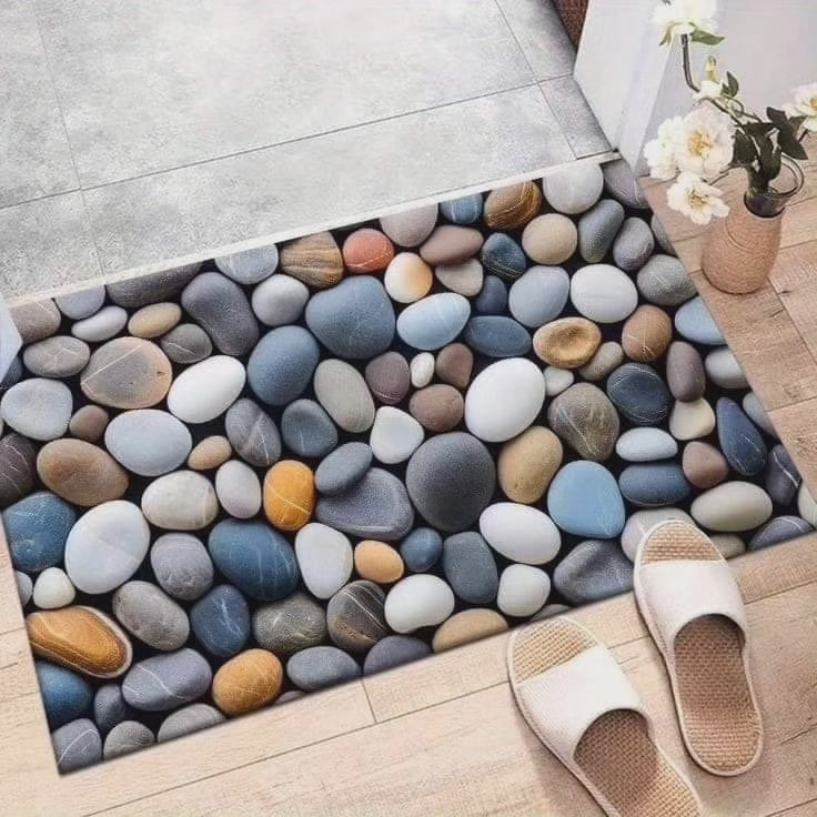 Tapis thématiques en pierre absorbante pour le bain