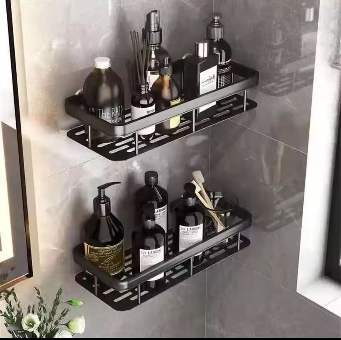 2Pc Organisateur de salle de bain étagères