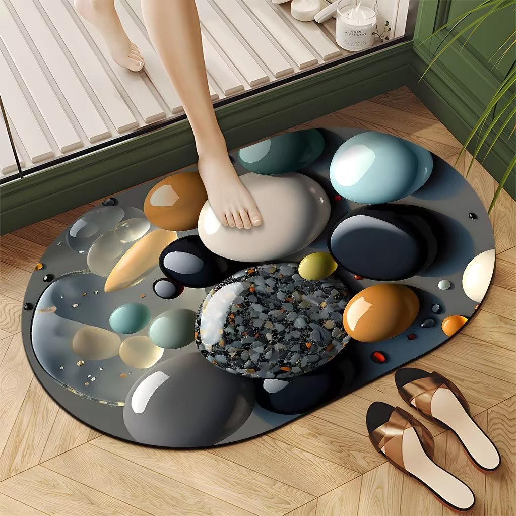 Tapis de bain / Tapis de porte avec dessous en caoutchouc