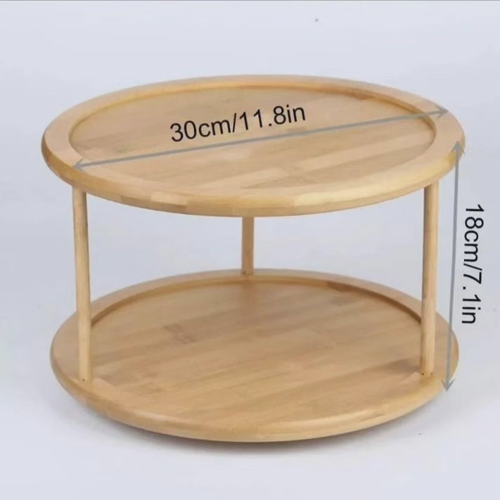 Étagère à épices rotative en bambou