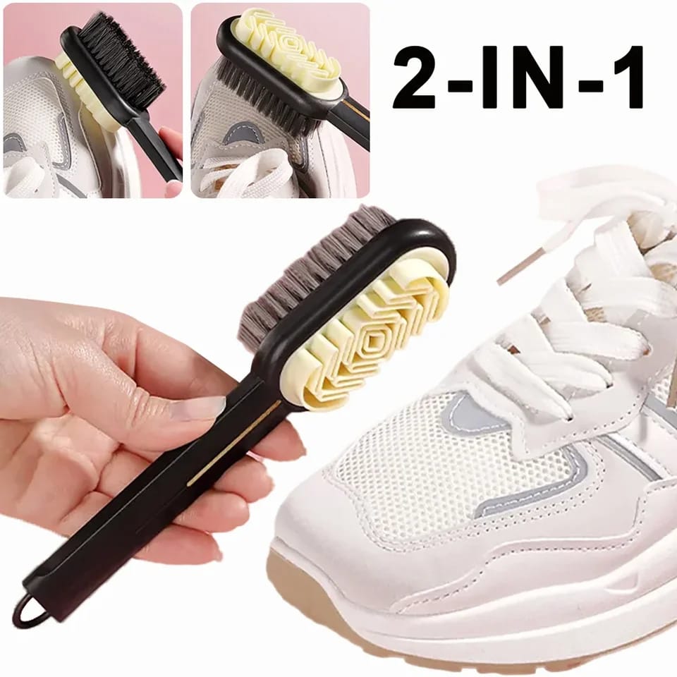 Brosse de nettoyage pour chaussures et bottes à 2 côtés