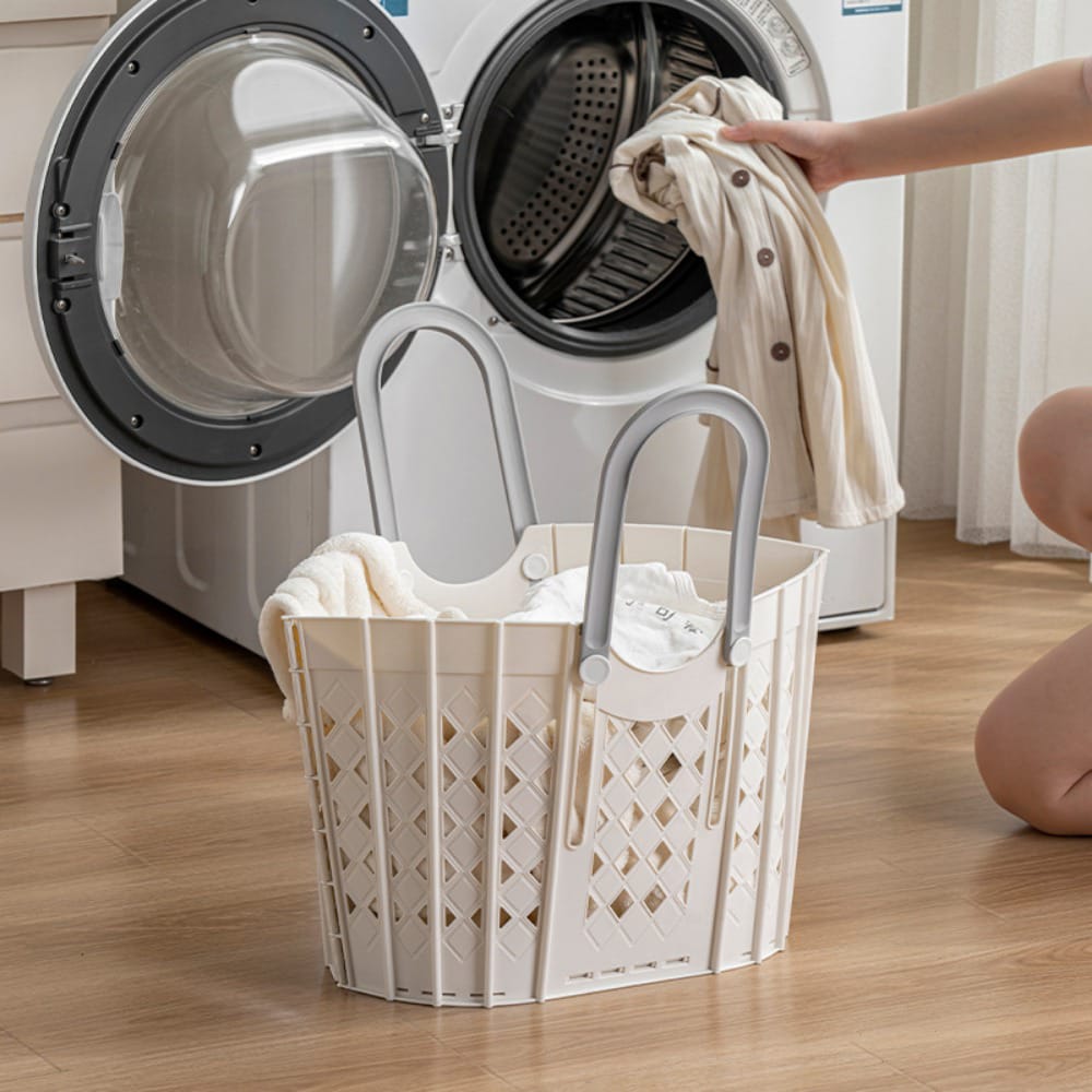 Panier à linge sale pliable portatif en plastique