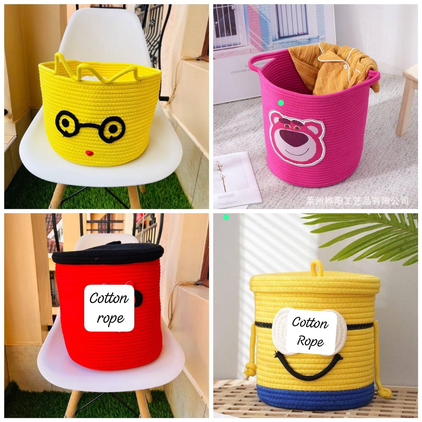 Panier en corde de coton pour enfants