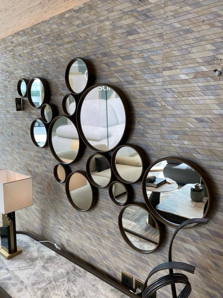 15 cercles miroir décor mural