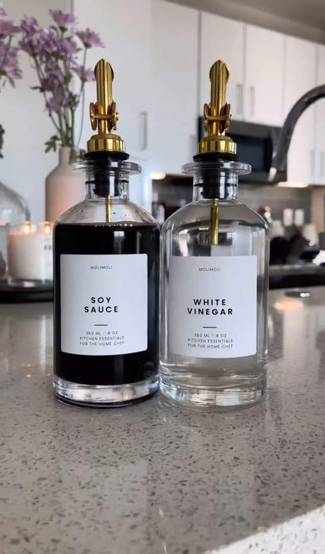 Ensemble de 2 pièces Distributeur en verre avec plateau en bambou