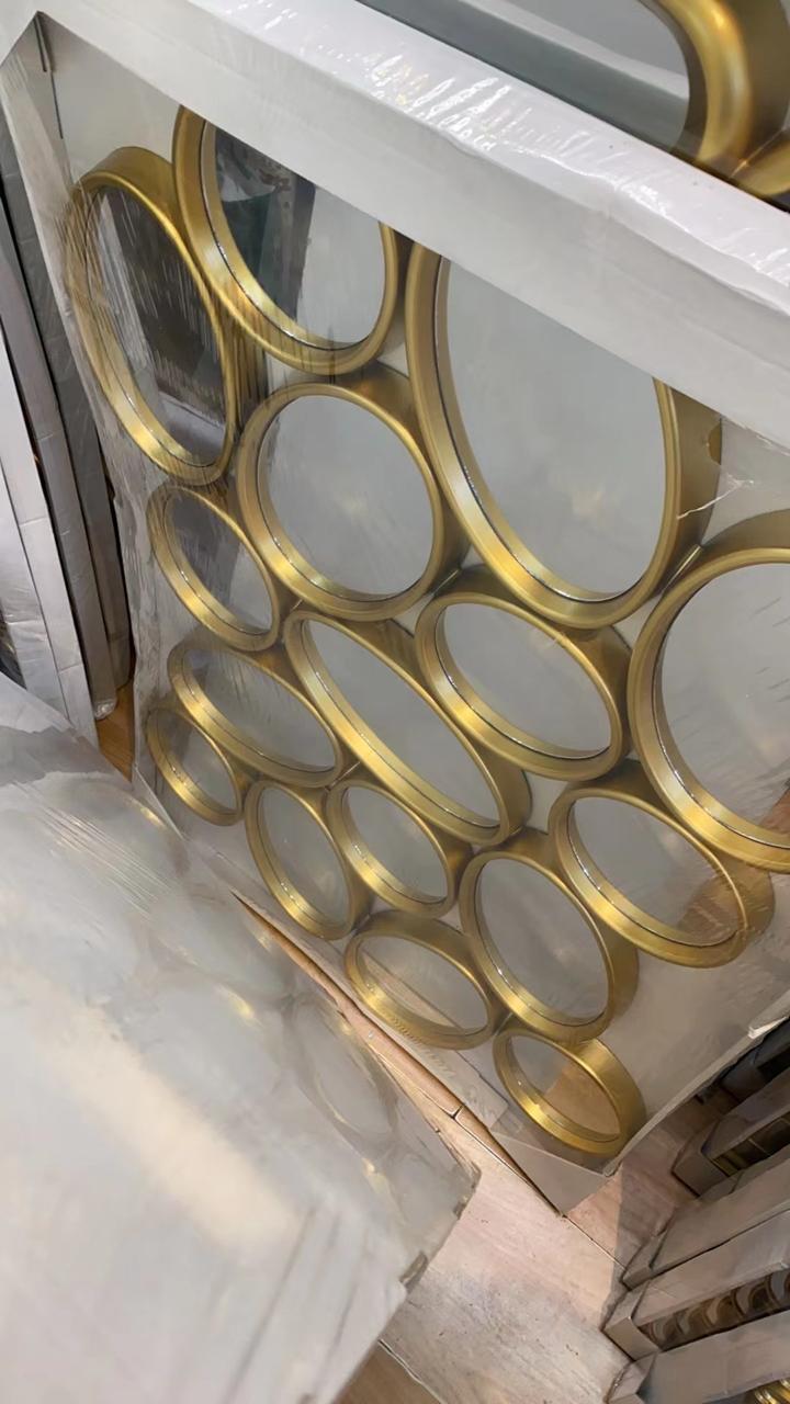 16 cercles miroir décor mural
