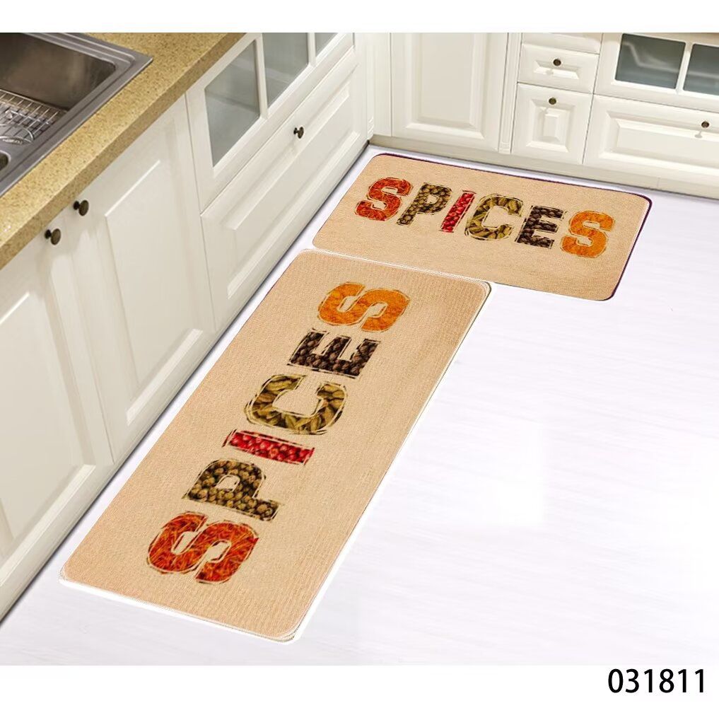 Tapis de cuisine 2Pc avec fond en caoutchouc