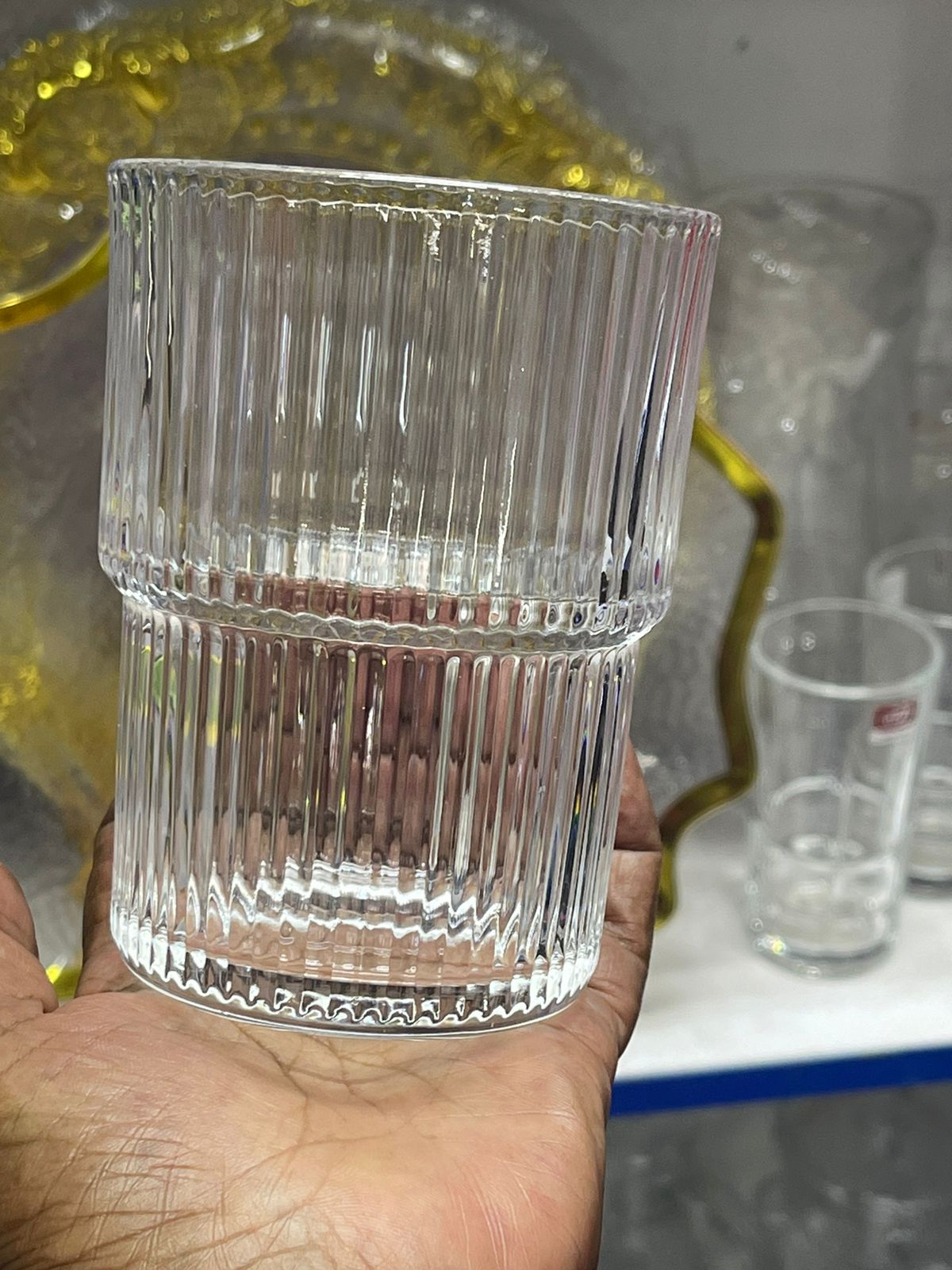 6Pc Verres cannelés