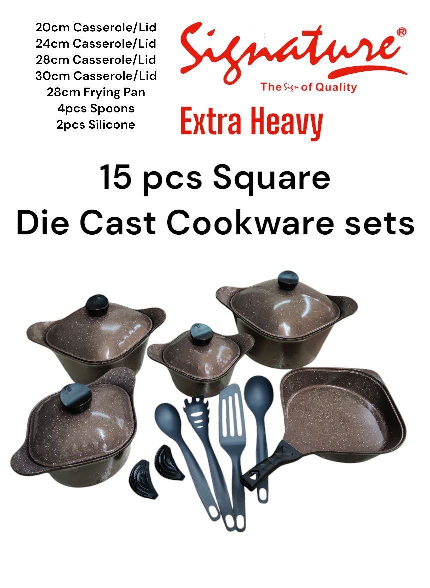 15 pcs Ensemble de cuisine en fonte carré lourd 11999