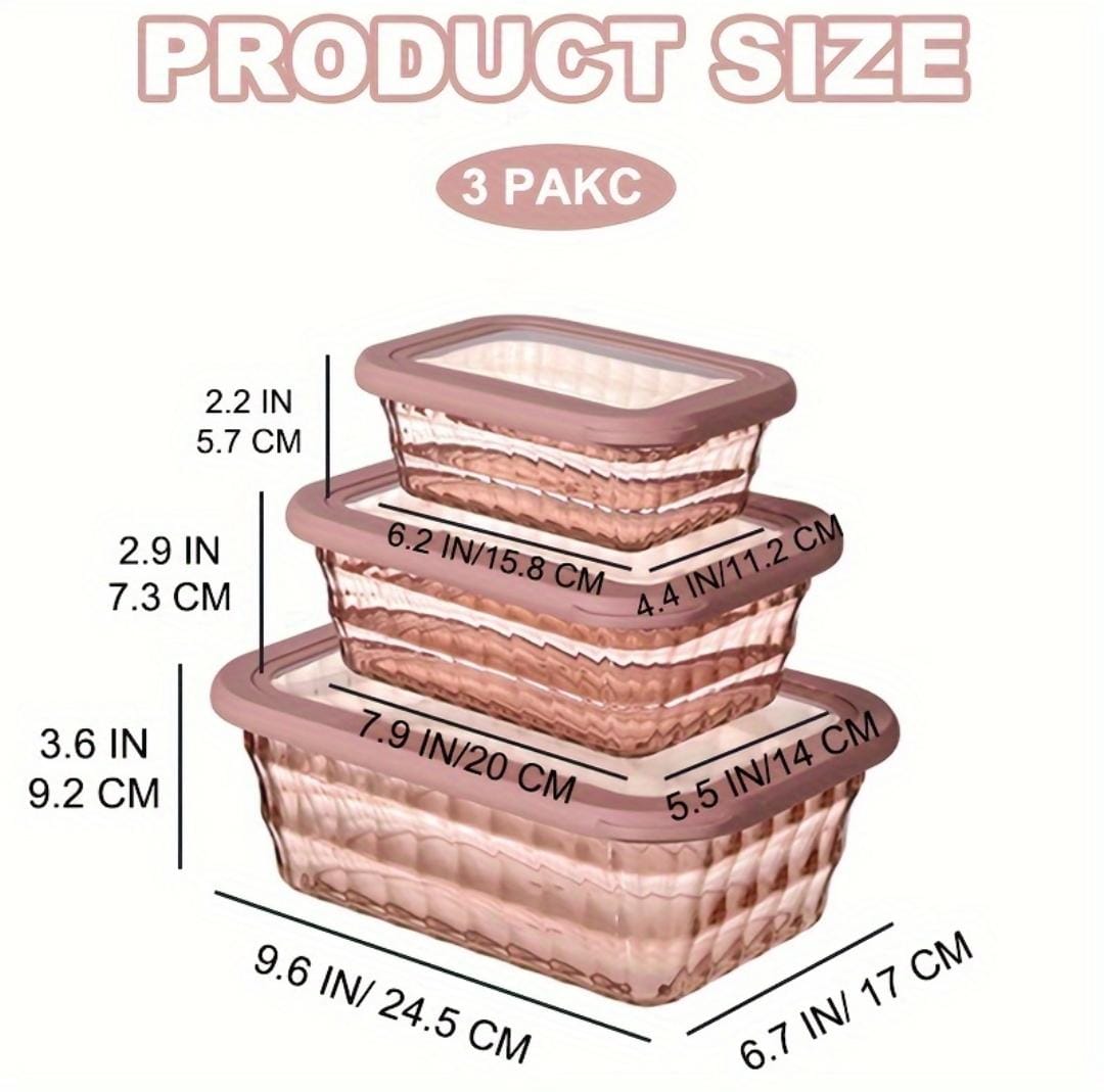 *3 en 1 Conteneurs de stockage en acrylique disponibles en 3 couleurs