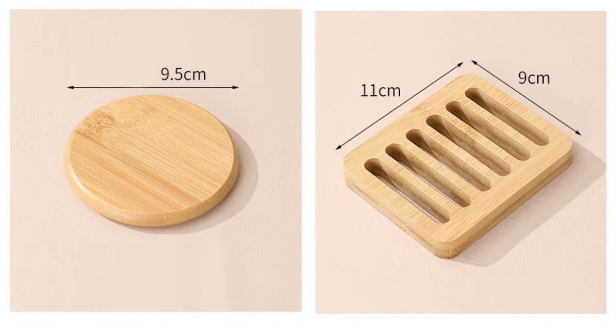 7pc Sous-verres en bambou Noir