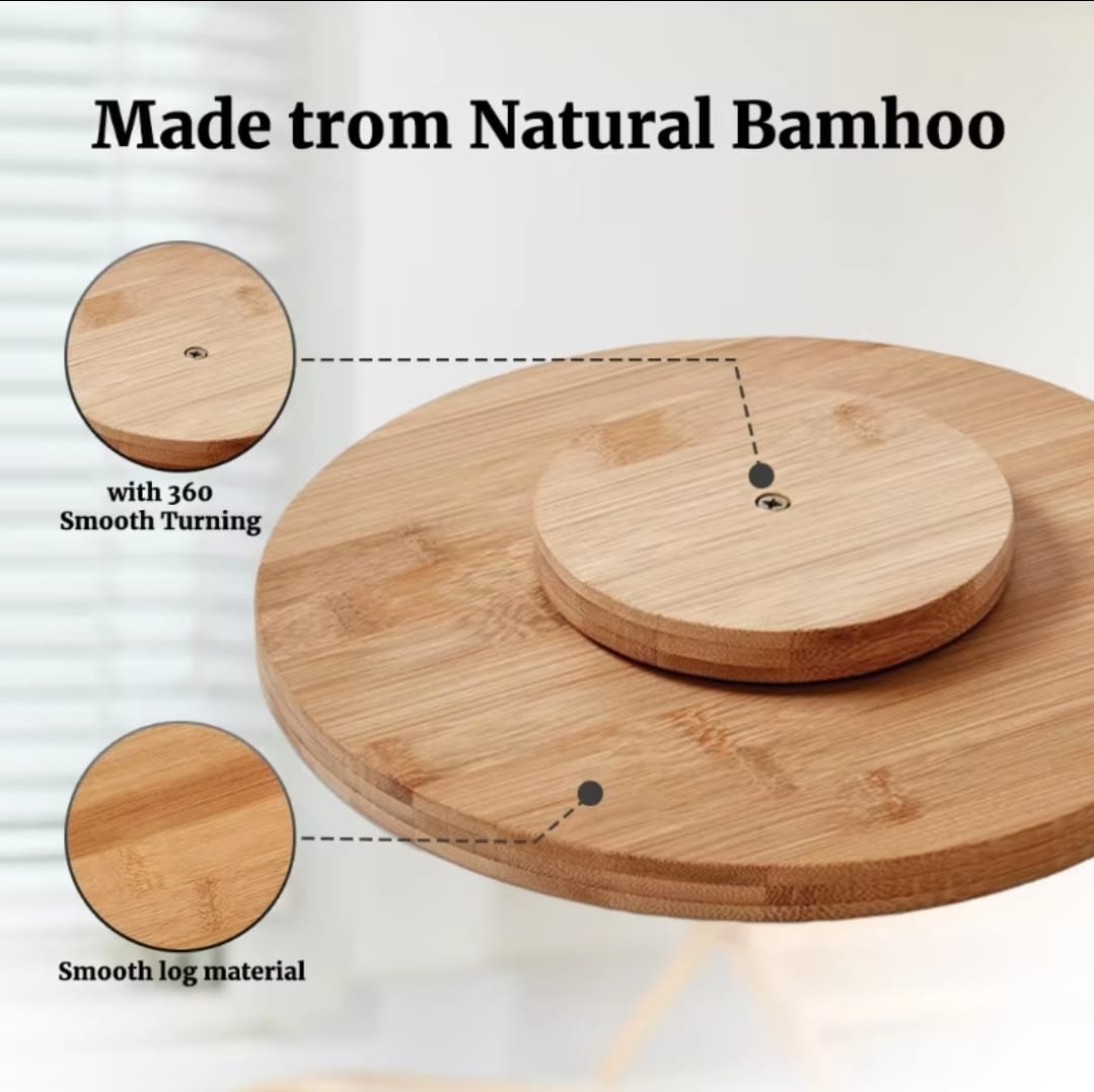 Rack à épices rotatif en bambou à une couche / Lazy Susan