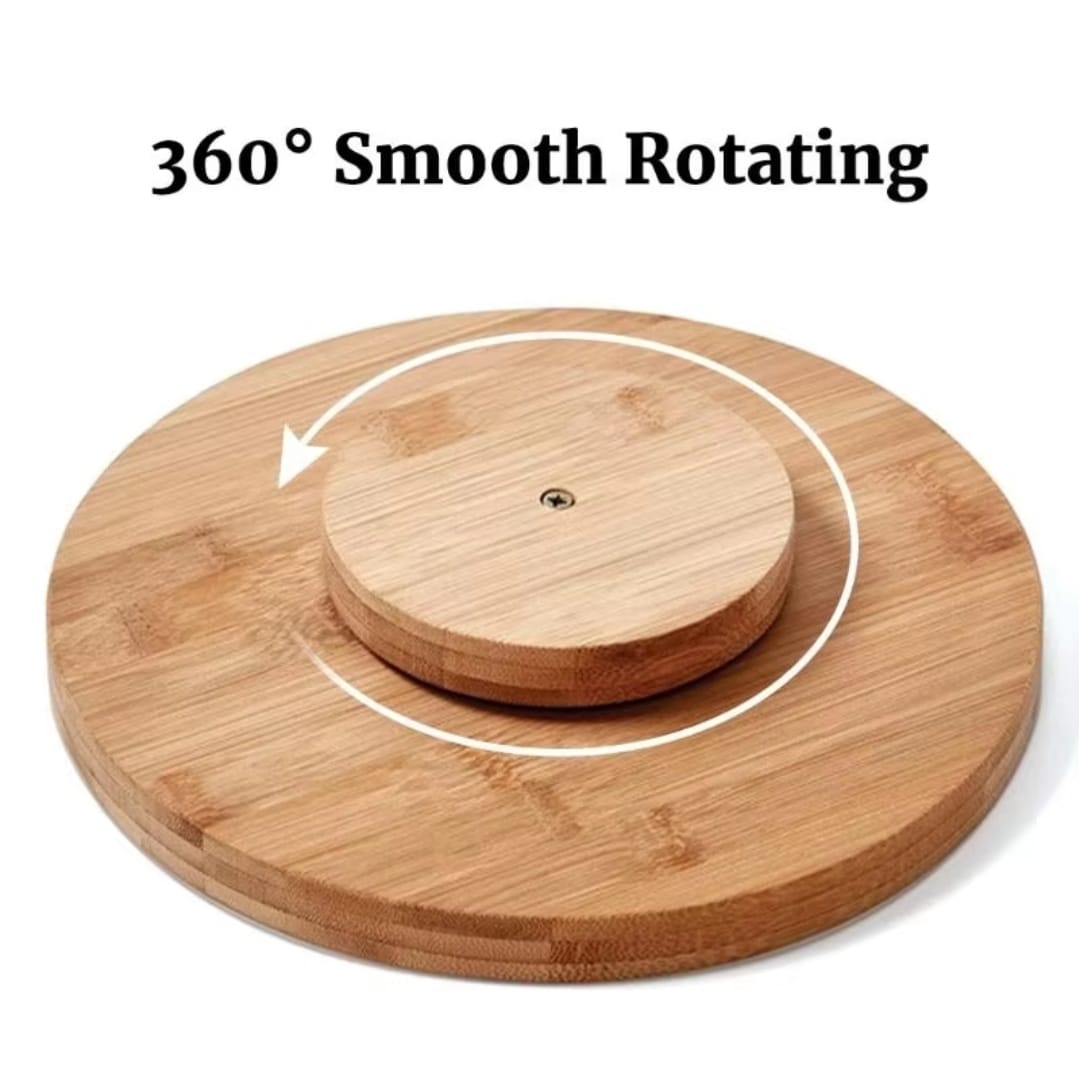 Rack à épices rotatif en bambou à une couche / Lazy Susan