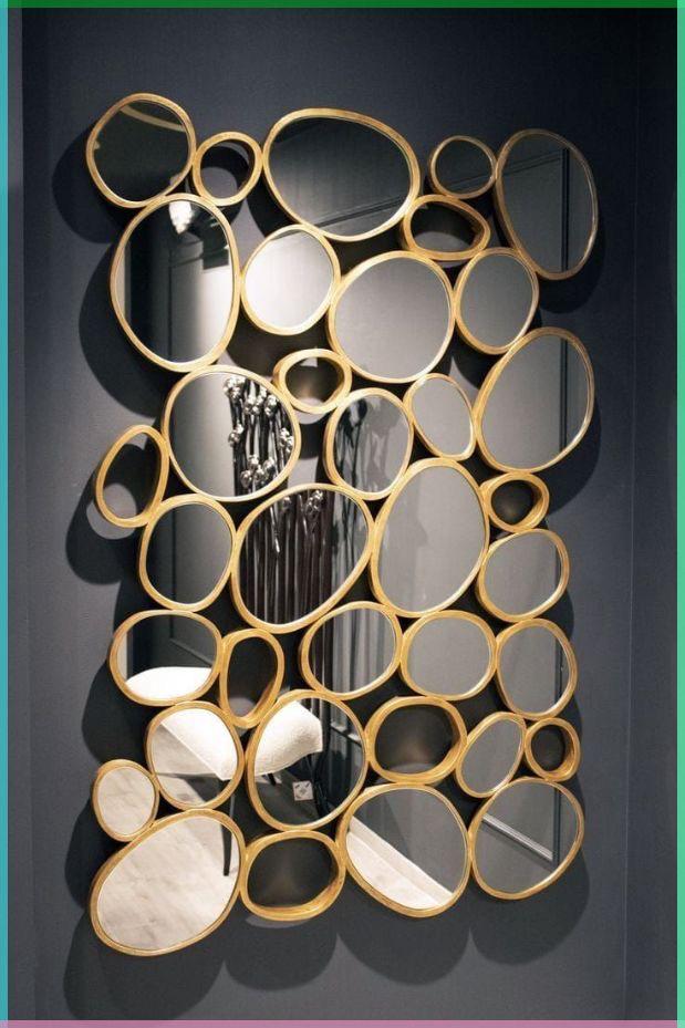 16 cercles miroir décor mural