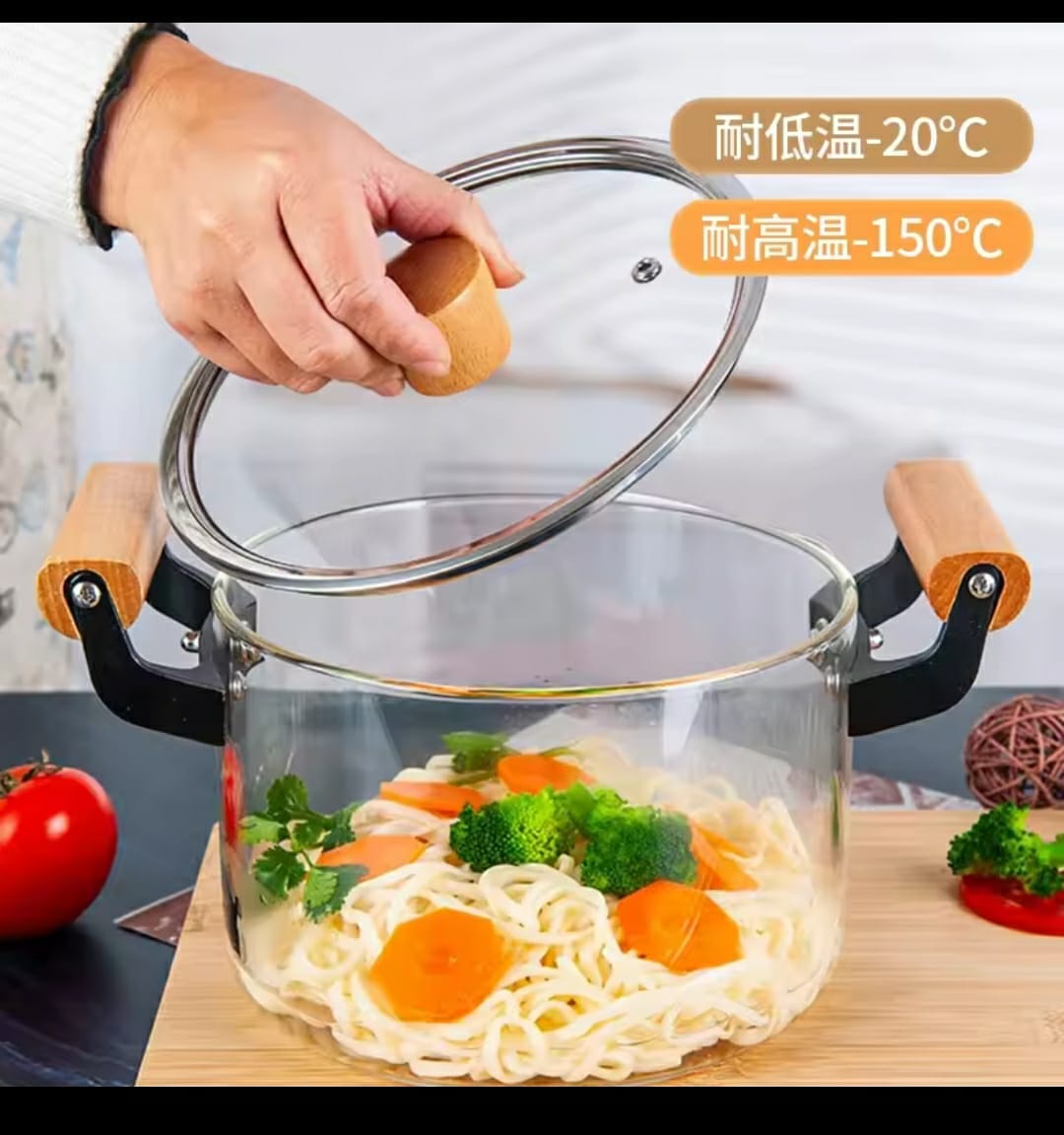 3.5L Pot de cuisson en borosilicate résistant à la chaleur