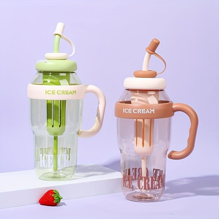 Bouteille d'eau mignonne de 1200 ml avec paille