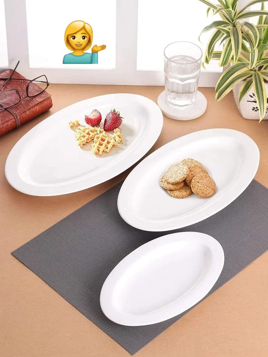 Assiettes Ovales Profondes en Céramique 2pc