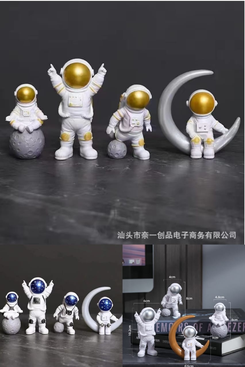 Statue de figurine d'astronaute 4 pièces / homme de l'espace