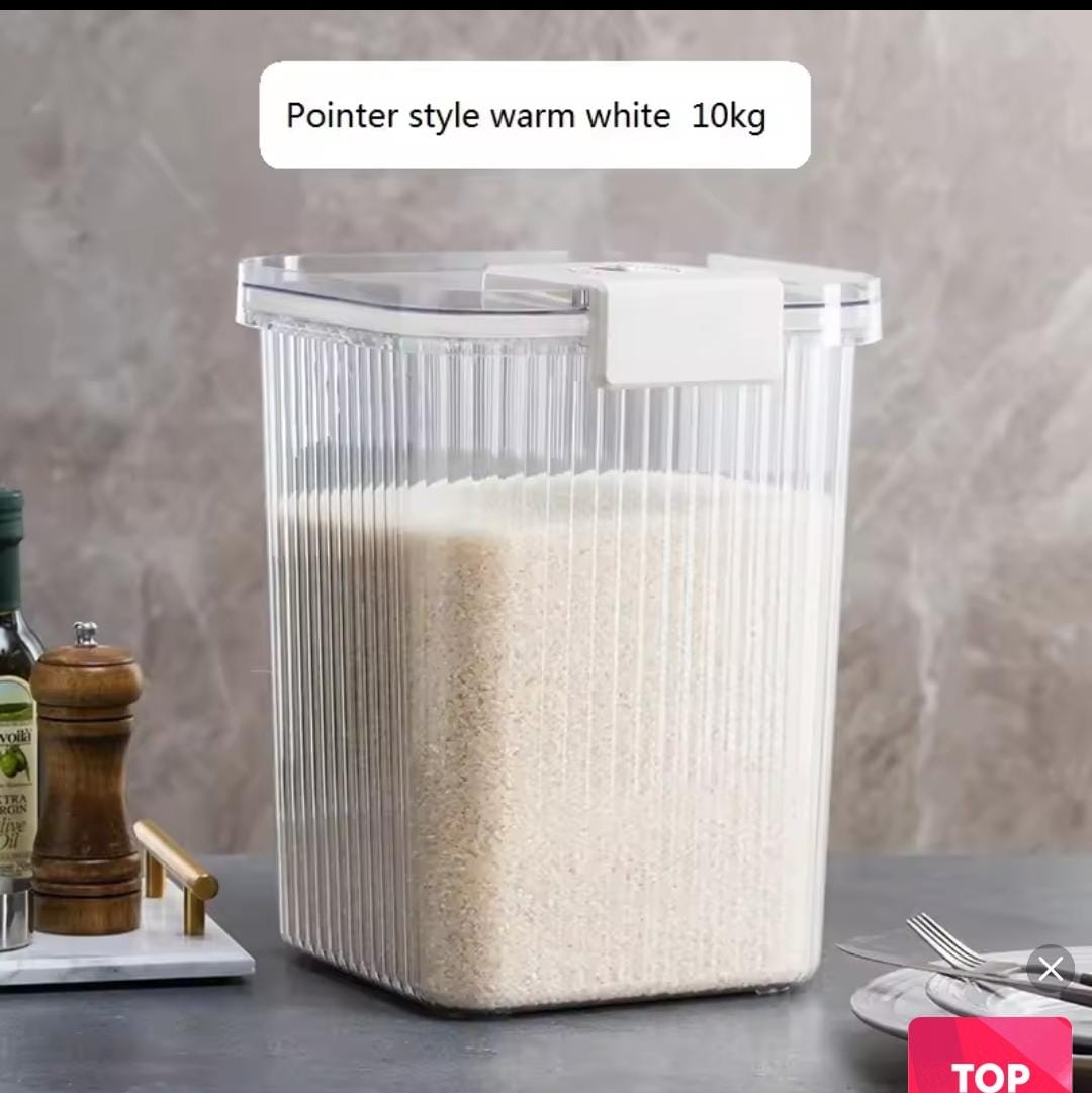 Conteneur en acrylique pour céréales/ riz de 10 kg