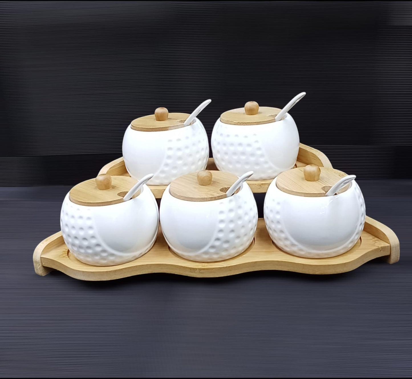 5pcs Récipient à sucre en céramique