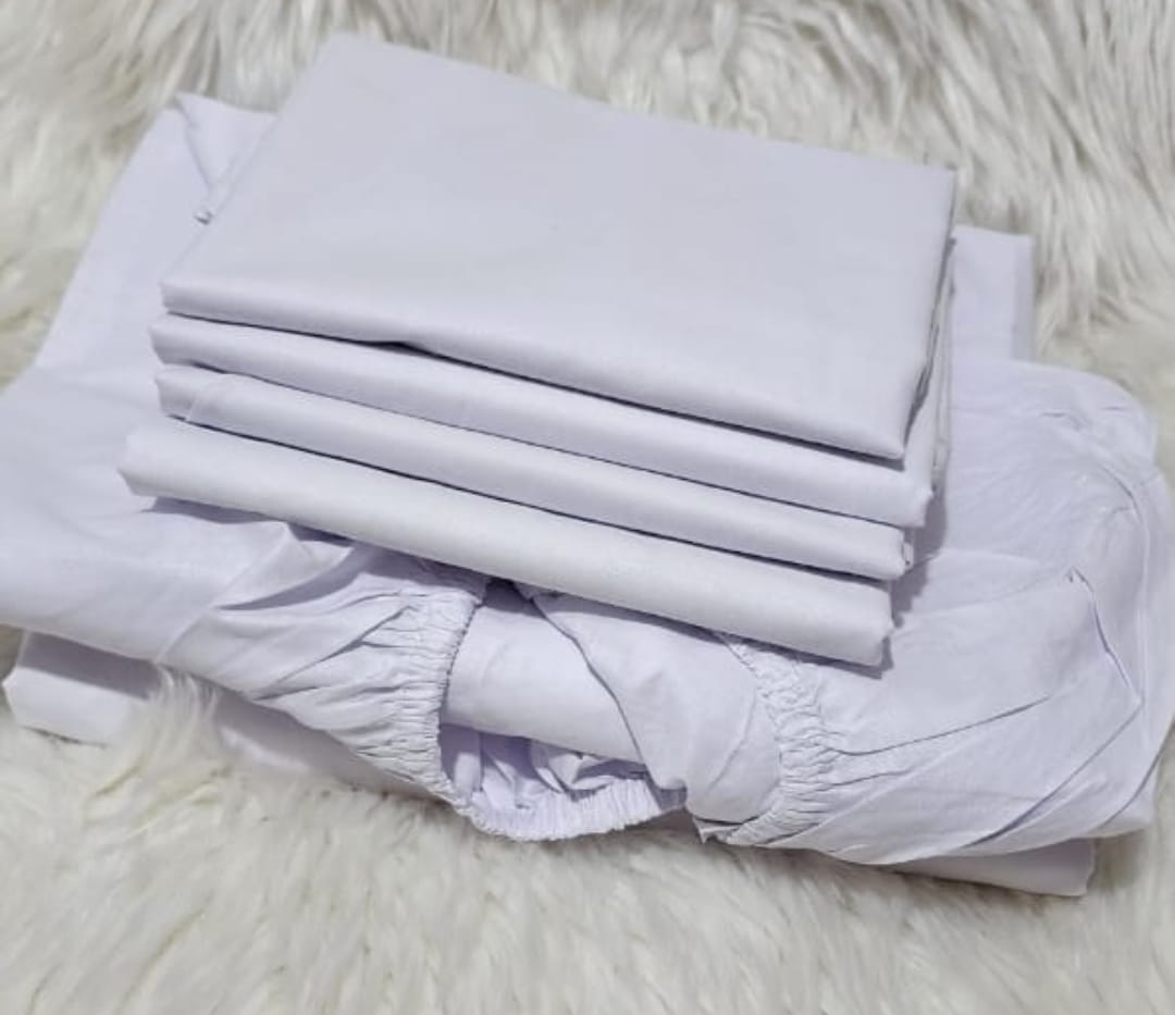7*8 Draps en coton blanc unis