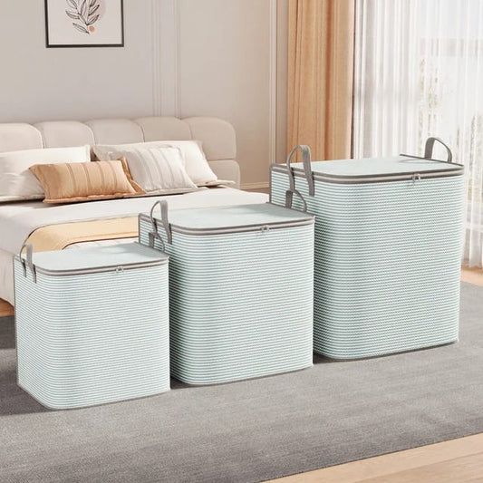 3pc Sacs de Rangement pour Couette Rayée