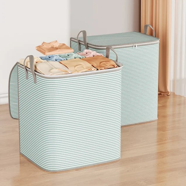 3pc Sacs de Rangement pour Couette Rayée