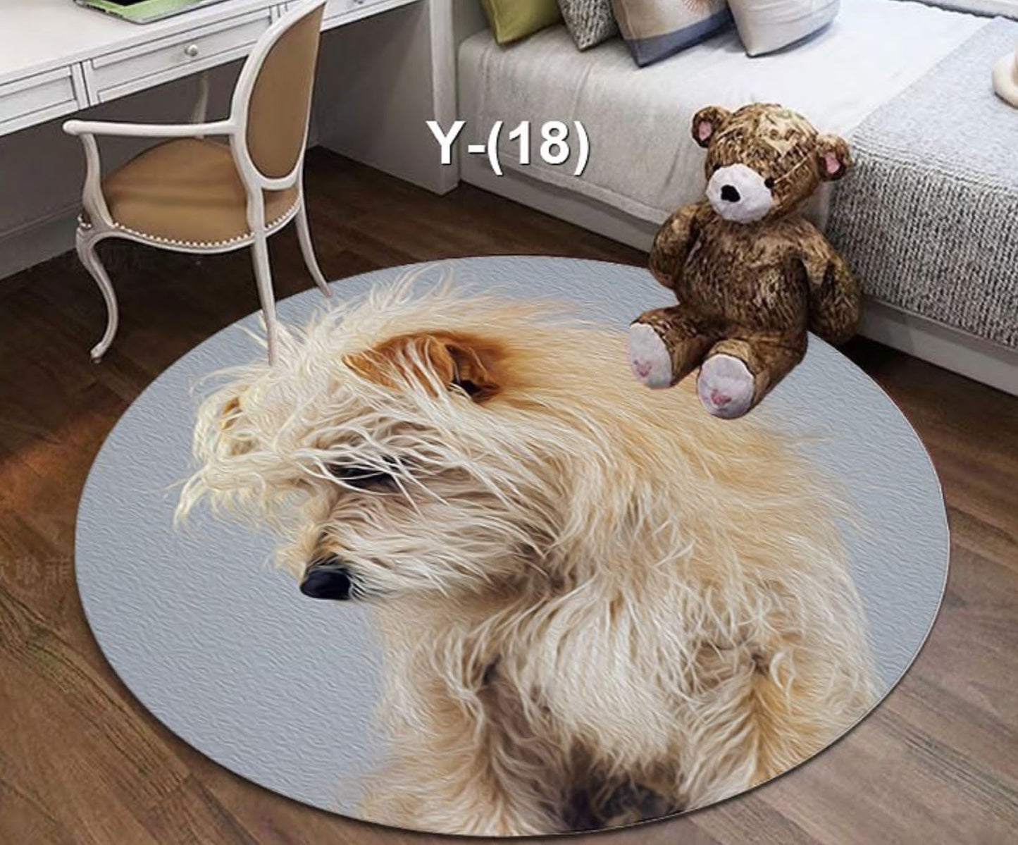 Tapis rond super doux et moelleux