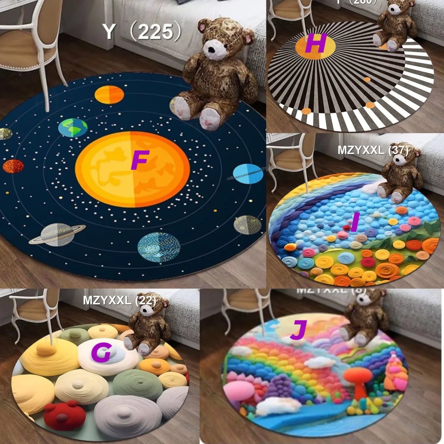Tapis rond super doux et moelleux