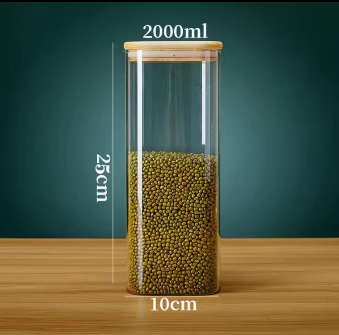 Bocal en verre de 2000 ml pour spaghettis/céréales