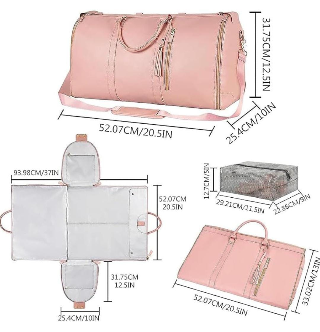 Grand Capacité Sac à Vêtements de Transport Sac Duffle en Cuir PU