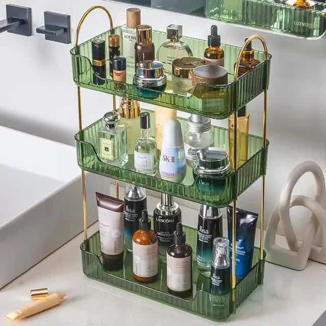 organisateur cosmétique rectangulaire 3 niveaux